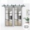 Sartodoors Slab Barn Door Panel Clear Glass, Lucia 2366 White Silk and Aluminum Strips, Sturdy Finished Doors LUCIA2366S-WS-42 x 96 - alternate 4