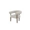 Homeroots 29" Cream and Light Brown Fabric And Wood Curved Arm Chair 554194 - alternate 4