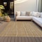 Homeroots 10' X 14' Gold Gray And Ivory Striped Washable Indoor Outdoor Area Rug 597390 - alternate 6