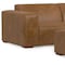 Homeroots 88" Brown Leather Wood Sofa With Ottoman 641068 - alternate 6