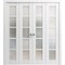 Sartodoors Sliding Closet Double Bi-fold Doors White Solid Core Modern Interior QUADRO4002DBF-NOR-96 x 96 (4* 24x96) - alternate 1