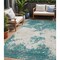 Homeroots 5' X 8' Teal Blue Ivory And Gray Abstract Washable Indoor Outdoor Area Rug 599521 - alternate 1