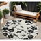Homeroots 8' Ivory And Black Round Floral Washable Indoor Outdoor Area Rug 600008 - alternate 1