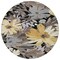 Homeroots 8' Black And Gray Round Floral Washable Indoor Outdoor Area Rug 610969 - alternate 7