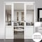 Sartodoors Sliding French Double Pocket Doors, Lucia 1533 White Silk with Clear Glass, Kit Trims Rail Hardwar LUCIA1533DP-WS-4884 - alternate 3