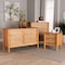 Baxton Studio Jenn Golden Brown Wood Japandi 3-Piece Storage Set with Distressed-Finished Rattan 253-13946-13947-13948-ZORO - alternate 5