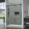 Anzzi 60in Reversible Frameless Sliding Deco-Glass Shower Door w/ Soft-Close System Matte Black Finish SD-AZ20-02MB - alternate 7