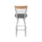 Holland Bar Stool Co Eleanor 36in Swivel Extra Tall Bar Stool, Anodized Nickel Finish, Medium Back, Graph Chalice Seat 880 - alternate 6