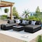 Homeroots Two Piece Outdoor Gray Wicker Sectional Seating Group with Gray Cushions 625671 - alternate 5