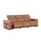Homeroots 100" Chestnut Top Grain Leather Reclining Metal USB Sofa 720429 - alternate 6
