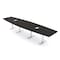 Skutchi Designs 14ft Boat Conference Table With Power | Harmony Series | 14 Person Meeting Room Table HAR-BOT-48X168-T-U999ST19-ESIL - alternate 1