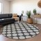 Homeroots 8' Charcoal And Ivory Round Polka Dot Washable Indoor Outdoor Area Rug 614889 - alternate 5