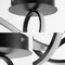 Jonathan Y Chantelle 19.5" 1-Light Modern Minimalist Aluminum Loop Integrated LED Semi Flush Mount, Black JYL1701B - alternate 6