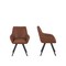 Homeroots Set of Two Brown and Black Faux Leather and Wood Dining Arm Chairs, 2PK 716264 - alternate 3