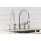 Kingston Brass Double-Handle Widespread Kitchen Faucet with Brass Sprayer, Polished Chrome KS2791BEXBS - alternate 5