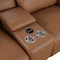 Homeroots Chestnut Italian Leather Power Reclining U Shaped Eight Piece Corner Sectional With Console 634678 - alternate 3