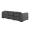 Homeroots 104" Dark Gray Top Grain Leather Reclining Metal USB Sofa 720439 - alternate 6