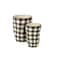 Homeroots Set of Six Black And Ivory Ceramic 2 Ounce Geometric Round Pot Planters, 6PK 517966 - alternate 4