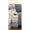 Homeroots 60" X 50" Blue and Off White Woven Cotton Striped Throw Blanket with Fringe 516482 - alternate 6