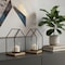 Homeroots Set of Two Black And Brown Distressed Geometric Metal Tabletop Lantern Candle Holders, 2PK 608561 - alternate 4