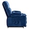 Homeroots 38" Blue Tufted Velvet Heated Massage Lift Assist Recliner With USB 718903 - alternate 1