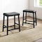 Crosley Upholstered Saddle Seat 2Pc Counter Height Bar Stool Set CF500224-BK - alternate 3