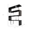 Homeroots 67" Espresso And Silver Metal and Wood Three Tier Etagere Bookcase 555011 - alternate 4