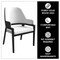 Leisuremod Ethora Modern Wooden Dining Chair in Black Fabric Seat With white top, 4PK EC22BFW4 - alternate 5