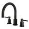 Kingston Brass Two-Handle Deck Mount Roman Tub Faucet, Matte Black KS8320DL - alternate 1