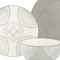 Homeroots Gray and Ivory Sixteen Piece Round Geometric Ceramic Service For Four Dinnerware Set 534534 - alternate 7