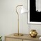 Homeroots 25" Brass Metal Arched Table Lamp With White Dome Shade 524418 - alternate 6