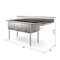 Koolmore 81 in. Three Compartment Sink Bowl Size 18x24x14 Stainless-Steel 18 Gauge with Right Drainboard KM-SC182414-24R3 - alternate 7