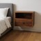 Homeroots 12" Chestnut Solid Wood Square One Drawer Floating Nightstand 653830 - alternate 9