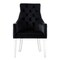 Homeroots Set of Two Tufted Black and Clear Upholstered Velvet Dining Arm Chairs 543545 - alternate 8