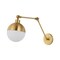 Jonathan Y Alba 8" 1-Light Modern Industrial Adjustable Swing Arm Metal Frosted Glass Globe LED Sconce, Brass Go JYL9931A - alternate 5