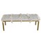 Homeroots 47" Gray Ivory and Gold Geometric Cotton Upholstered Bench 548259 - alternate 5