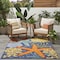 Homeroots 6' X 9' Orange Green And Blue Indoor Outdoor Area Rug 527627 - alternate 4