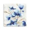 Homeroots 20" x 20" Watercolor Shades of Blue Floral Canvas Wall Art 399120 - alternate 1
