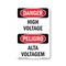 Signmission Safety Sign, OSHA Danger, 5" Height, High Voltage Bilingual, D-35-VPR-1327 OS-DS-D-35-VPR-1327 - alternate 1