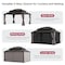 Sunjoy Kingston 16x12 Gazebo, Steel Hardtop Gazebo with Curtain and Netting - Brown Aluminum Posts A10204368200 - alternate 13