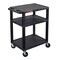 Luxor AV Cart - 34"H  Three Shelves WT34GY-B - alternate 2