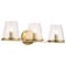Nuvo Valentine, 3 Light Vanity, Vintage Brass Finish, Hammered Glass 60/8263 - alternate 7