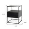 Homeroots 21" Clear and Black Glass and Metal Square Frame End Table With Two Shelves 604465 - alternate 6