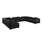 Homeroots Black Italian Leather Power Reclining U Shaped Twelve Piece Corner Sectional With Console 632554 - alternate 1
