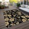Homeroots 5' X 8' Black And Gold Floral Washable Indoor Outdoor Area Rug 599995 - alternate 4