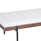 Homeroots 72in Ivory Brown And Black Tufted Cotton Wood And Metal Cushioned Bench With Pillow 489313 - alternate 5