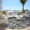 Homeroots 8' Black Gray And Ivory Round Striped Washable Indoor Outdoor Area Rug 583404 - alternate 5