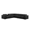 Homeroots Black Leather Modular L Shaped Seven Piece Corner Sectional With Console 643896 - alternate 1