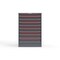 Strong Hold 9 drawer cabinet - (7x 3ft, 2x 4ft) - Red accents - Keyed Different S3044-PPDAS-0903DS - alternate 1