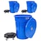 Magnum Tool Blue 55 Gallon Trash Can Set, Trash Can, Quiet Dolly, and Reinforced Lid, 3 Set CMTC-CLD0-55B03 - alternate 1